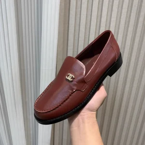 Rhinestone Buckle Leather Loafers image 1