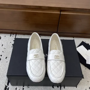 Quilted Leather Loafer Flats with CC Logo image 1