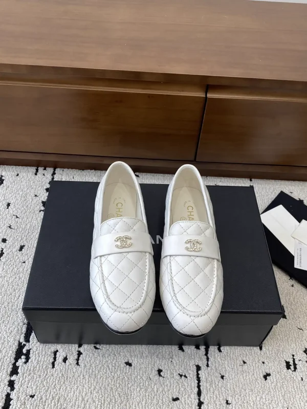 Quilted Leather Loafer Flats with CC Logo image 1
