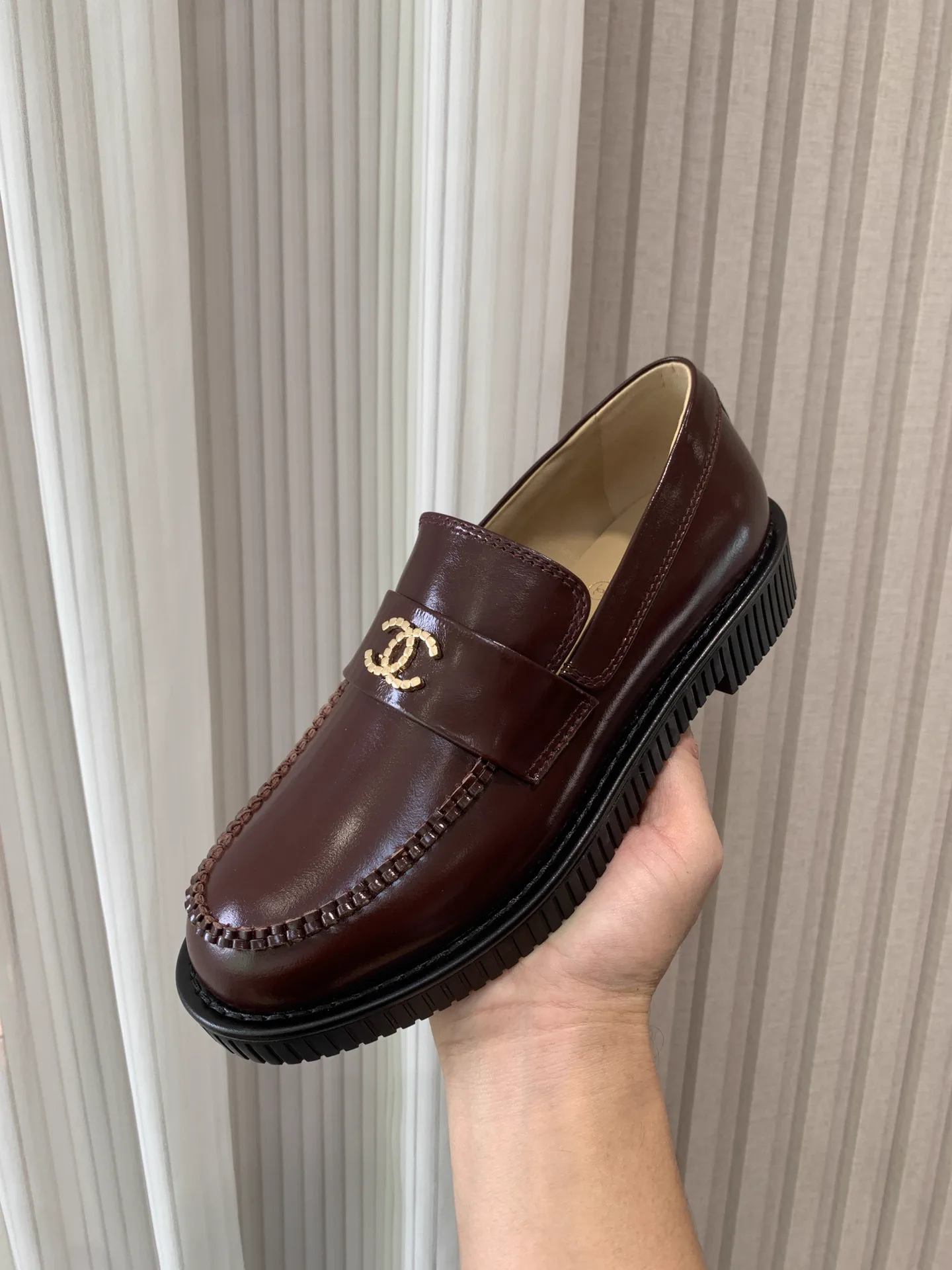 Classic Double C Logo Leather Loafers image 1