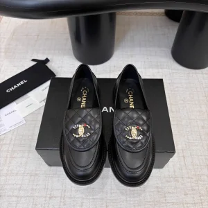 Quilted Leather Loafers with Decorative CC Buckle image 1
