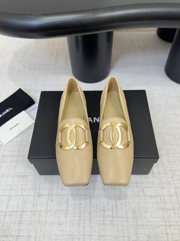 Square Toe Loafers with Gold Hardware image 1
