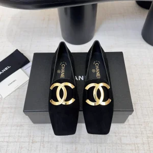 Square Toe Loafers with Gold Interlocking Buckle image 1