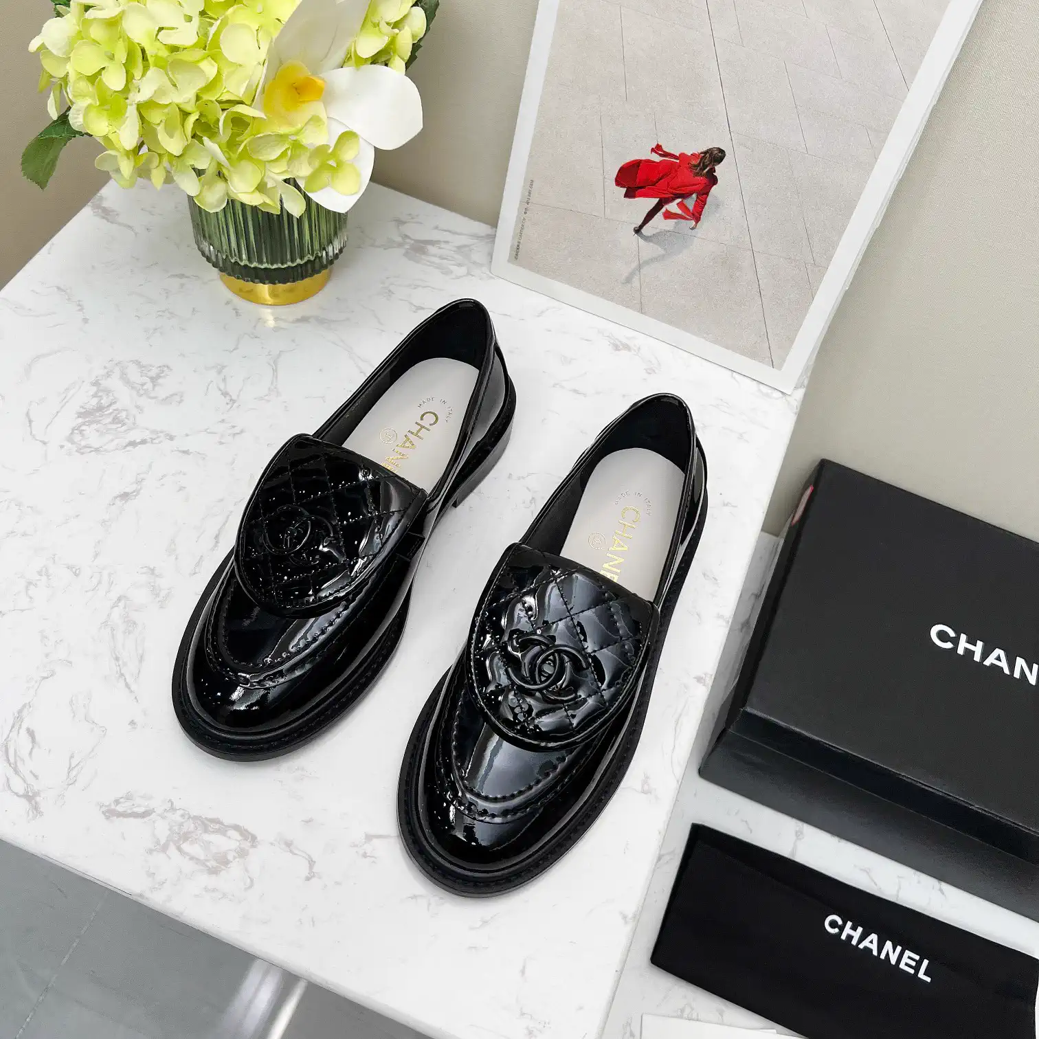 CHANEL Women's Patent Leather Loafers image 1