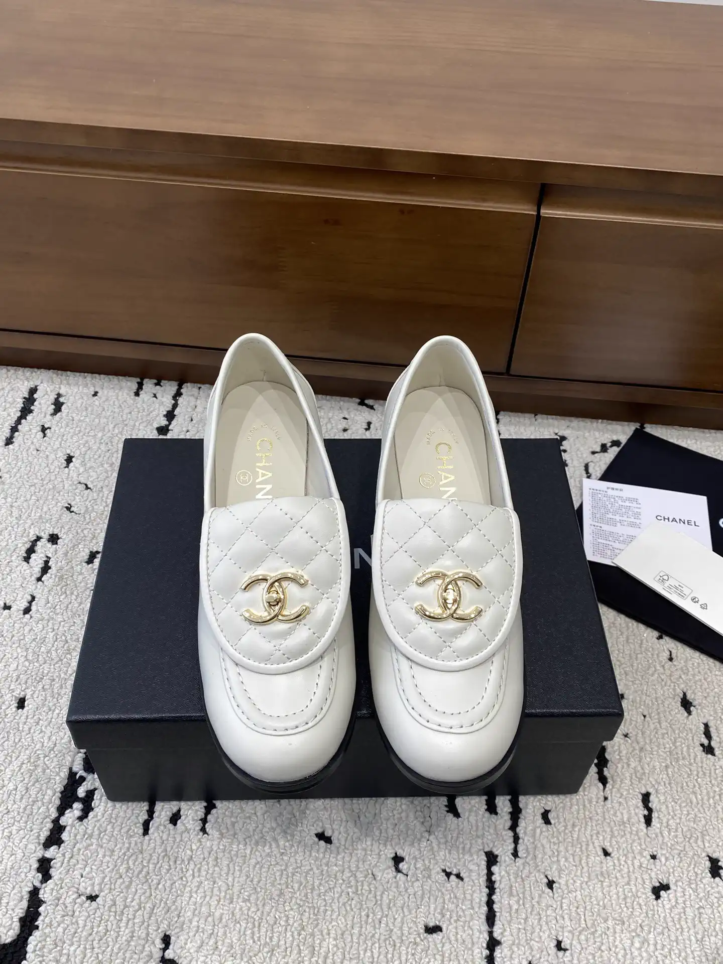 Quilted Leather Loafers with Gold-Tone Logo image 1