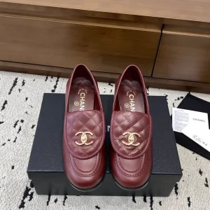 Quilted Leather Chunky Heel Loafers image 1