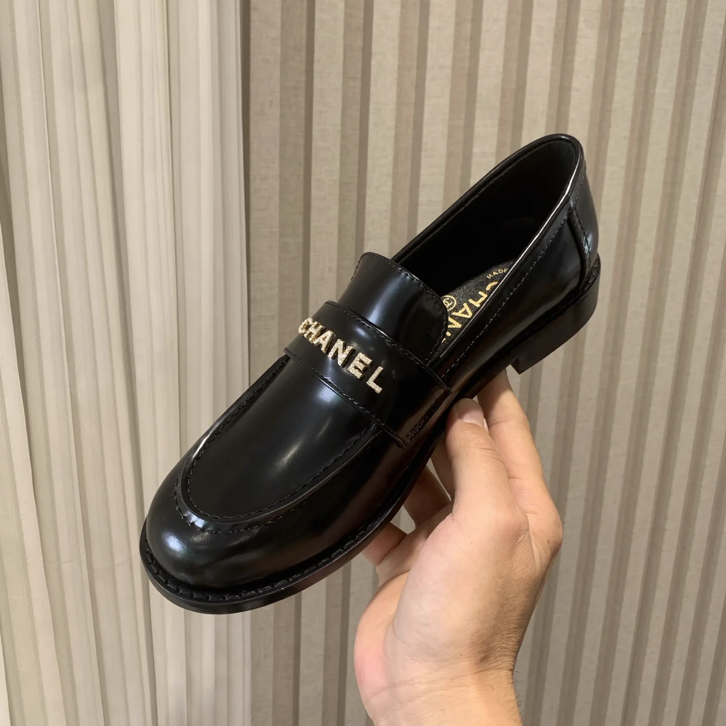 Rhinestone Buckle Letter Logo Loafer Mules image 1