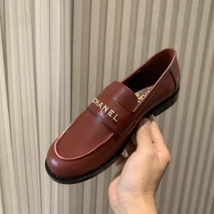 Rhinestone Buckle Letter Logo Leather Loafer Mules image 1