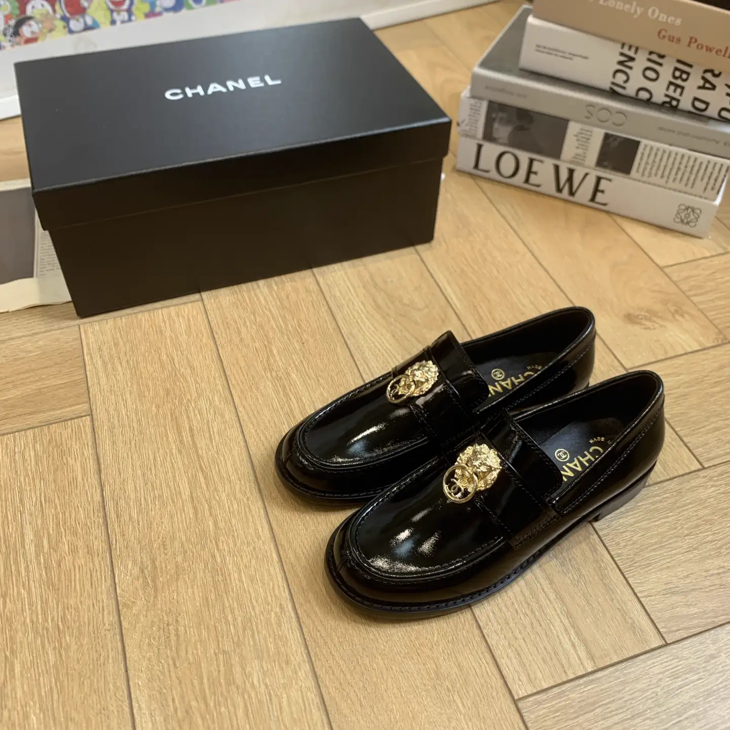 CHANEL Women's Retro Loafers with Gold Decor image 1