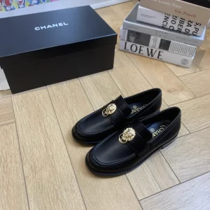 CHANEL Women's Retro Loafers with Gold Lion Decor image 1