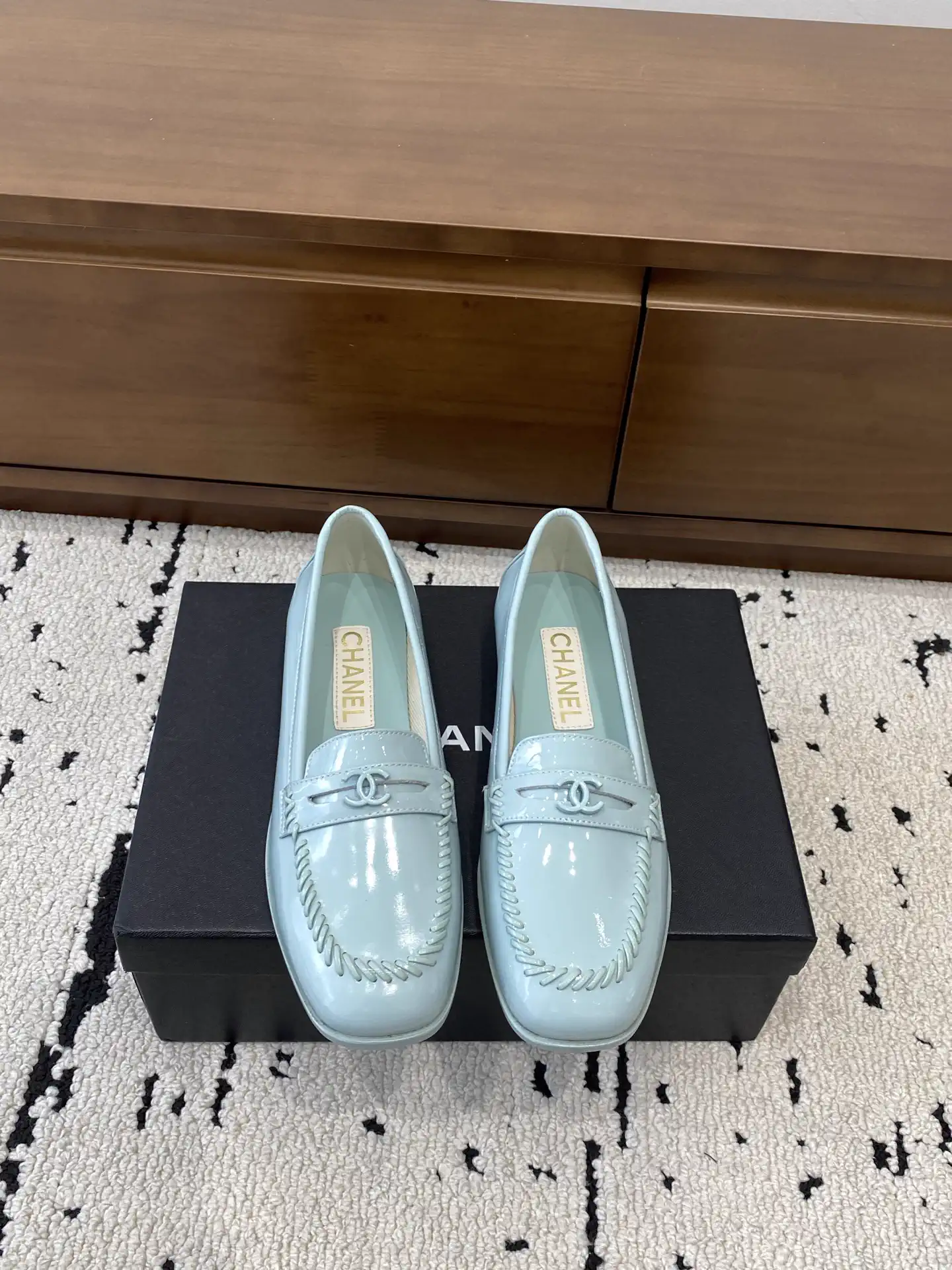 Square Toe Low Heel Flat Loafers image 1