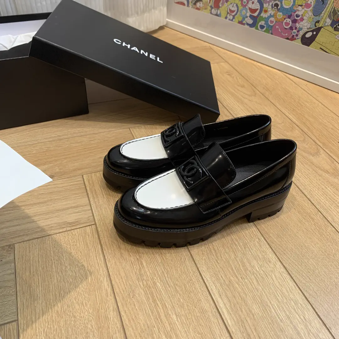 CHANEL Two-Tone Platform Loafers image 1