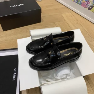CHANEL Women's Retro Style Leather Loafers image 1