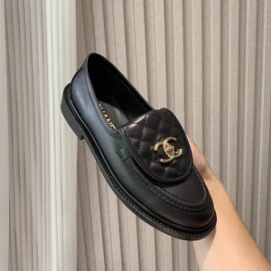 Quilted Leather Loafers with Gold-Tone Buckle image 1