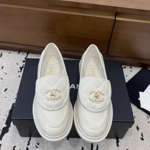 CHANEL Quilted Denim Loafers with CC Turnlock image 1