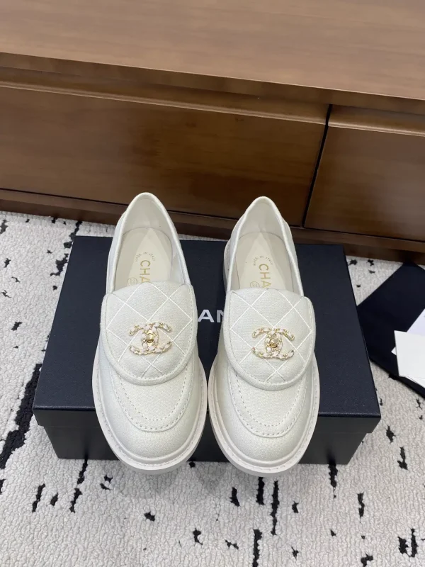 CHANEL Quilted Denim Loafers with CC Turnlock image 1