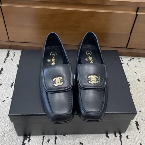Square Toe Loafers with Double C Buckle image 1