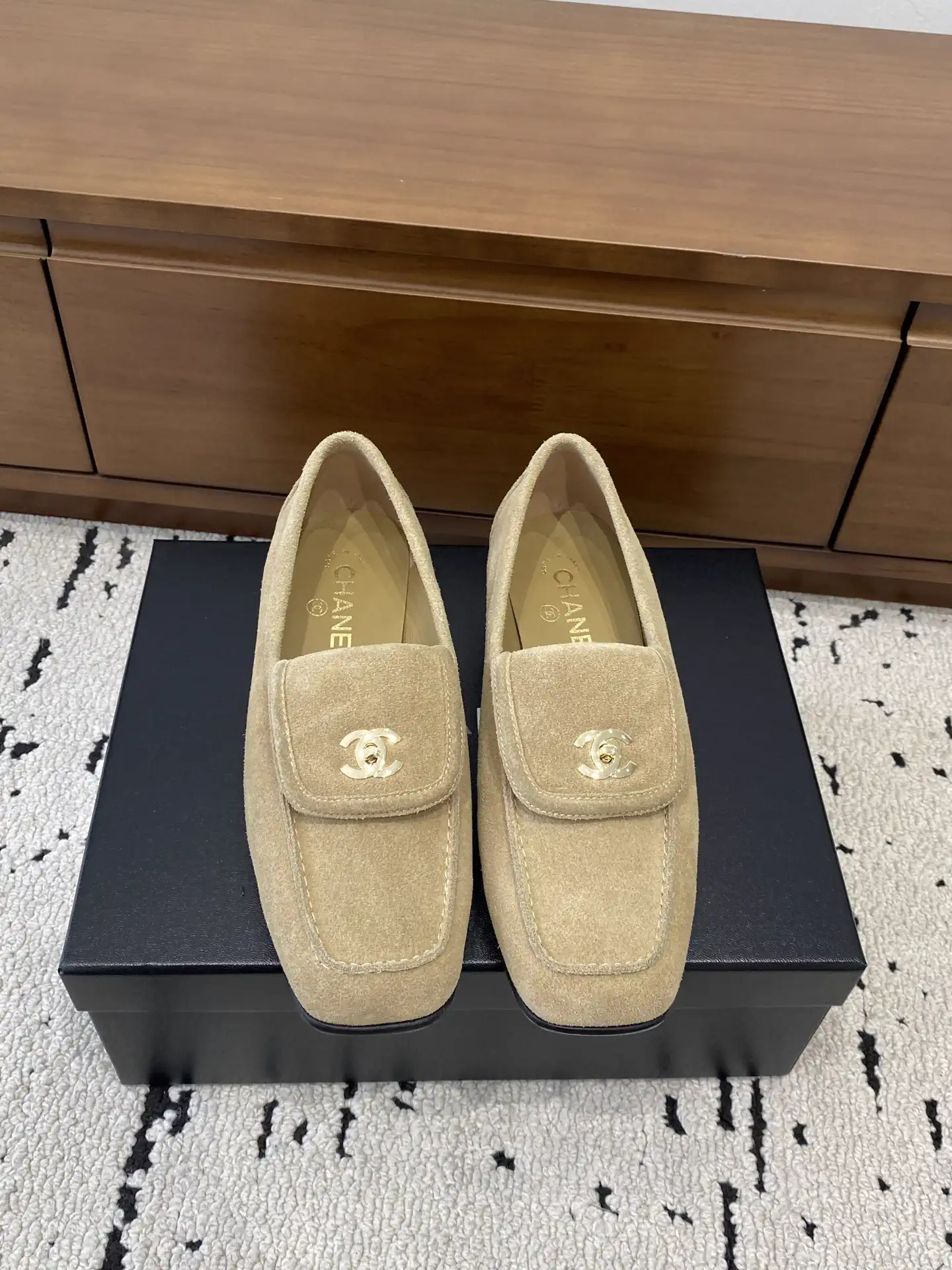 CHANEL 26C Double C Buckle Square Toe Loafers image 1