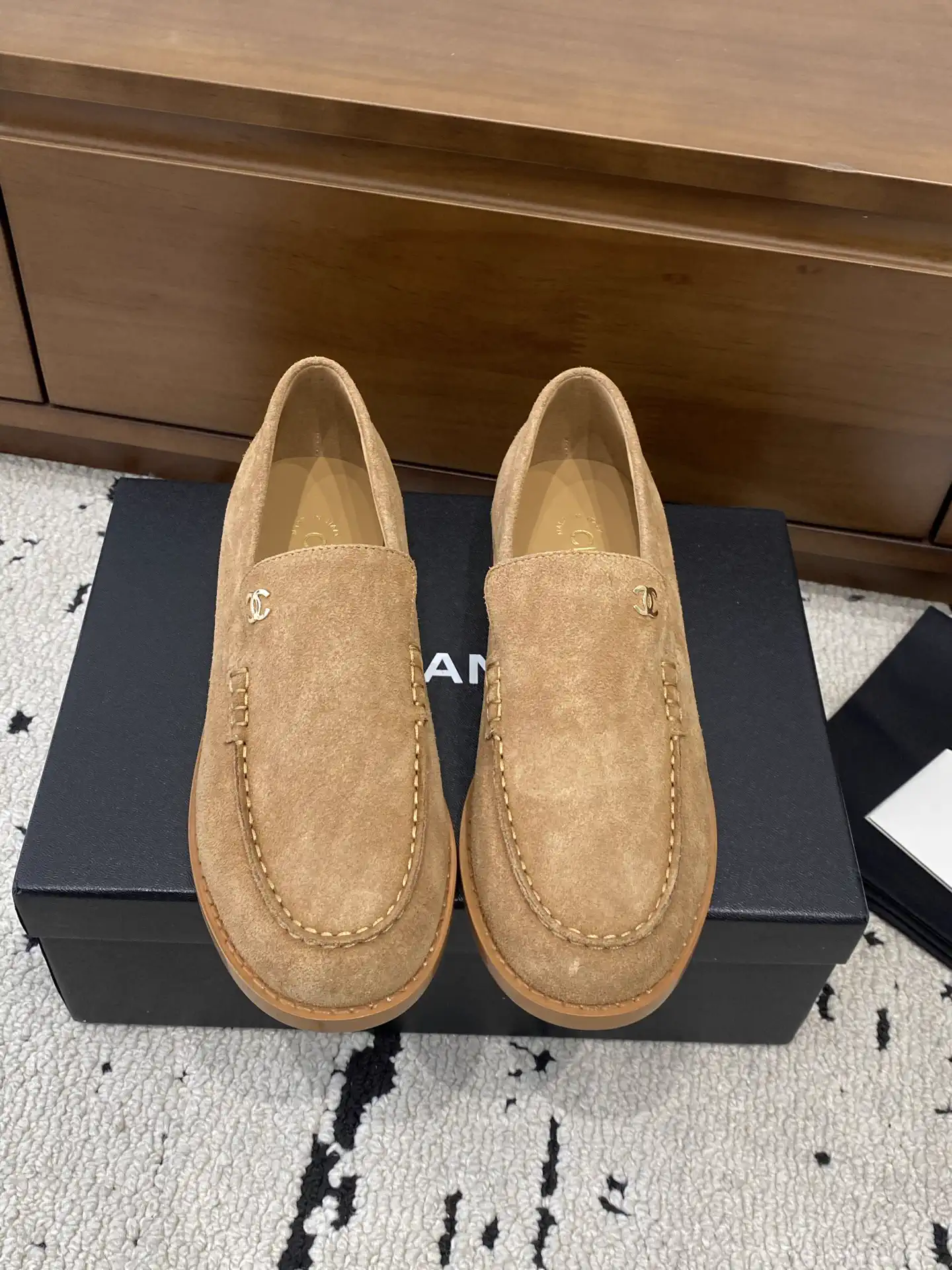 Suede Round Toe Loafers image 1