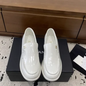 White Patent Leather Loafers image 1