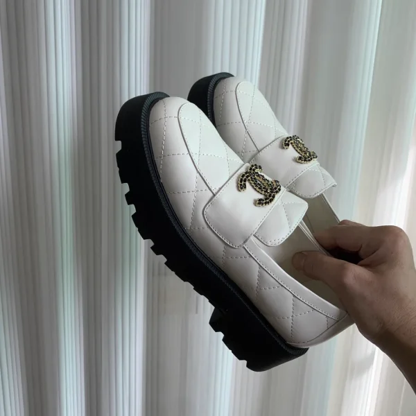 Quilted Platform Loafers with Decorative Buckle image 1