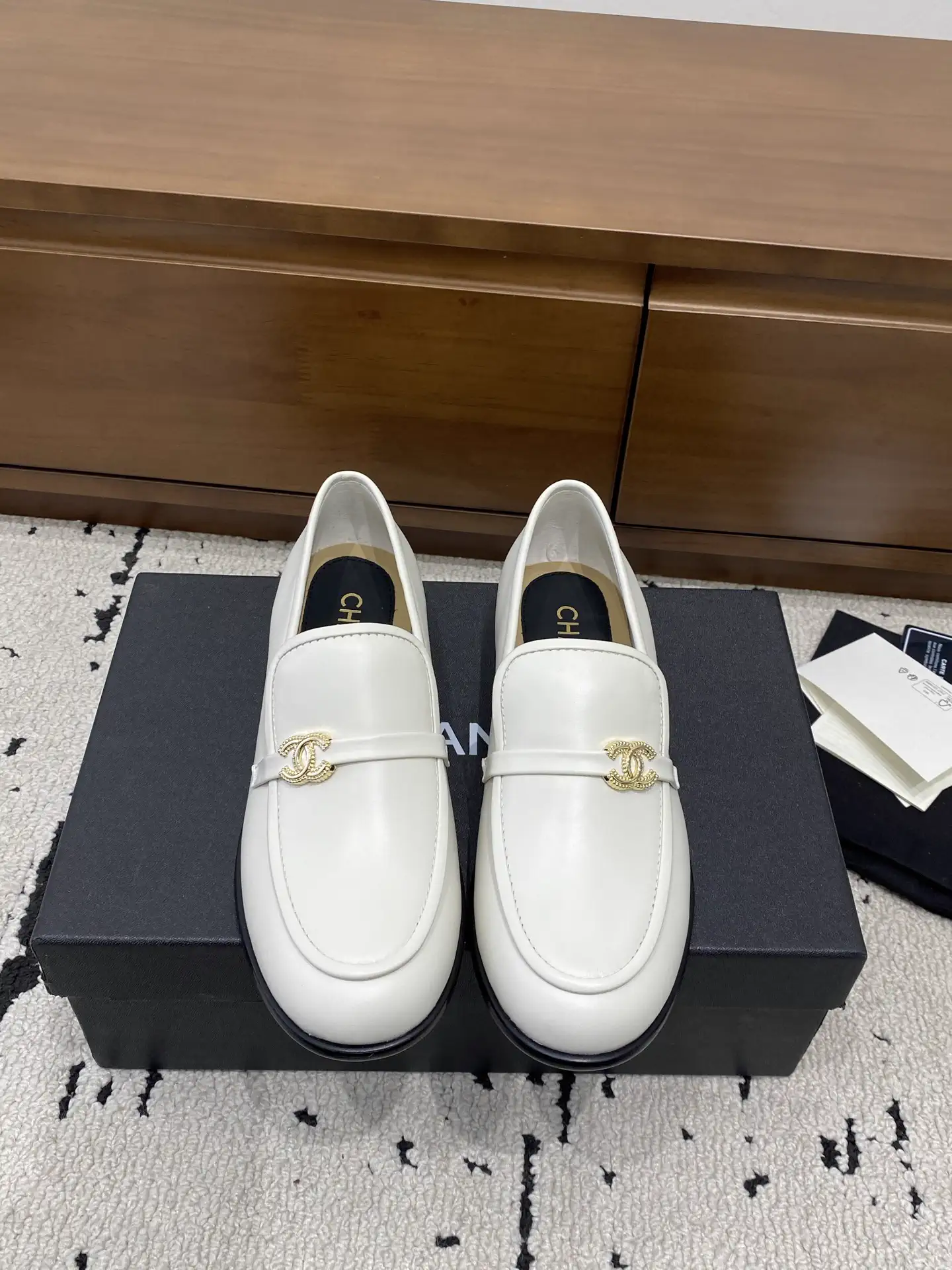 Women's Leather Loafers with Logo Accent image 1