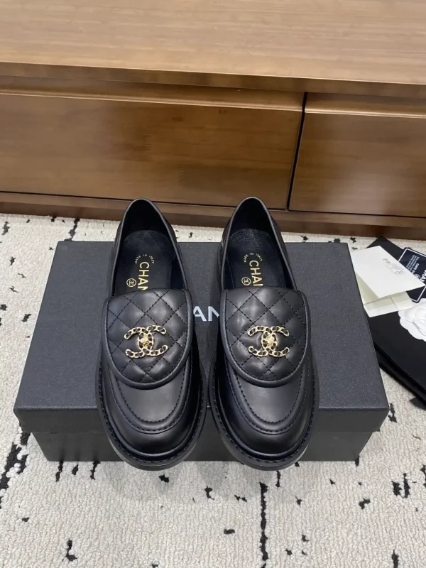 Quilted Leather Loafers with CC Logo image 1