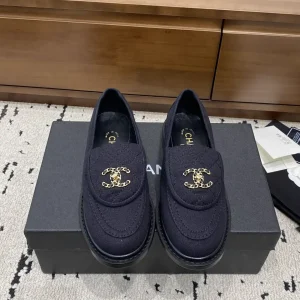 Quilted Loafer Shoes with Interlocking Buckle image 1