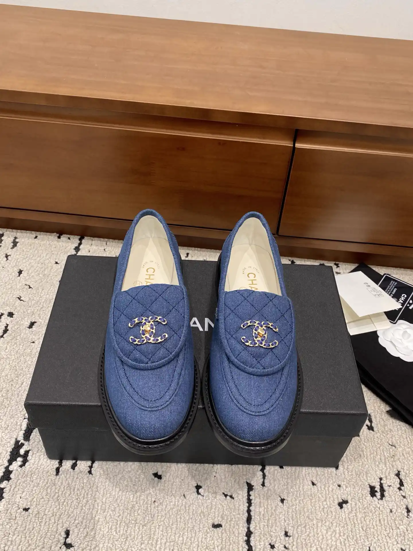 Quilted Loafers with Interlocking CC Buckle image 1