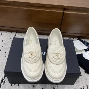 Quilted Loafer Shoes with CC Logo Buckle image 1