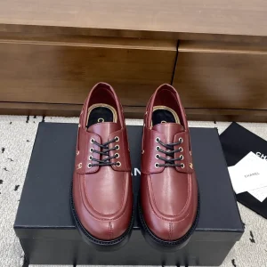 CHANEL Leather Lace-Up Loafers image 1