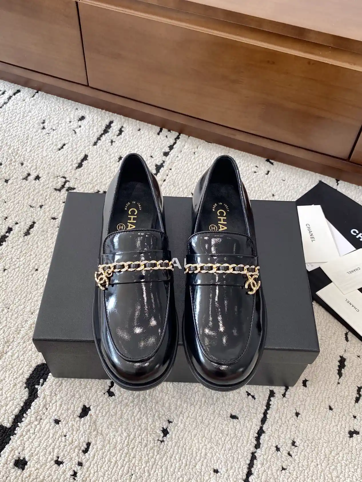 Chain Buckle Low Heel Loafers image 1