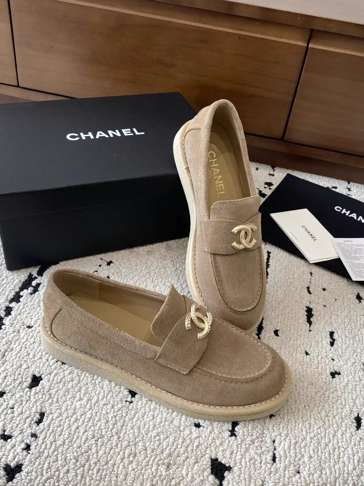 Suede Loafer Shoes with Logo Buckle image 1