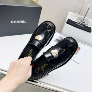 Heart Quilted Patent Leather Loafers image 1