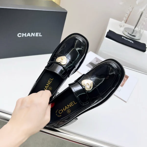 Heart Quilted Patent Leather Loafers image 1