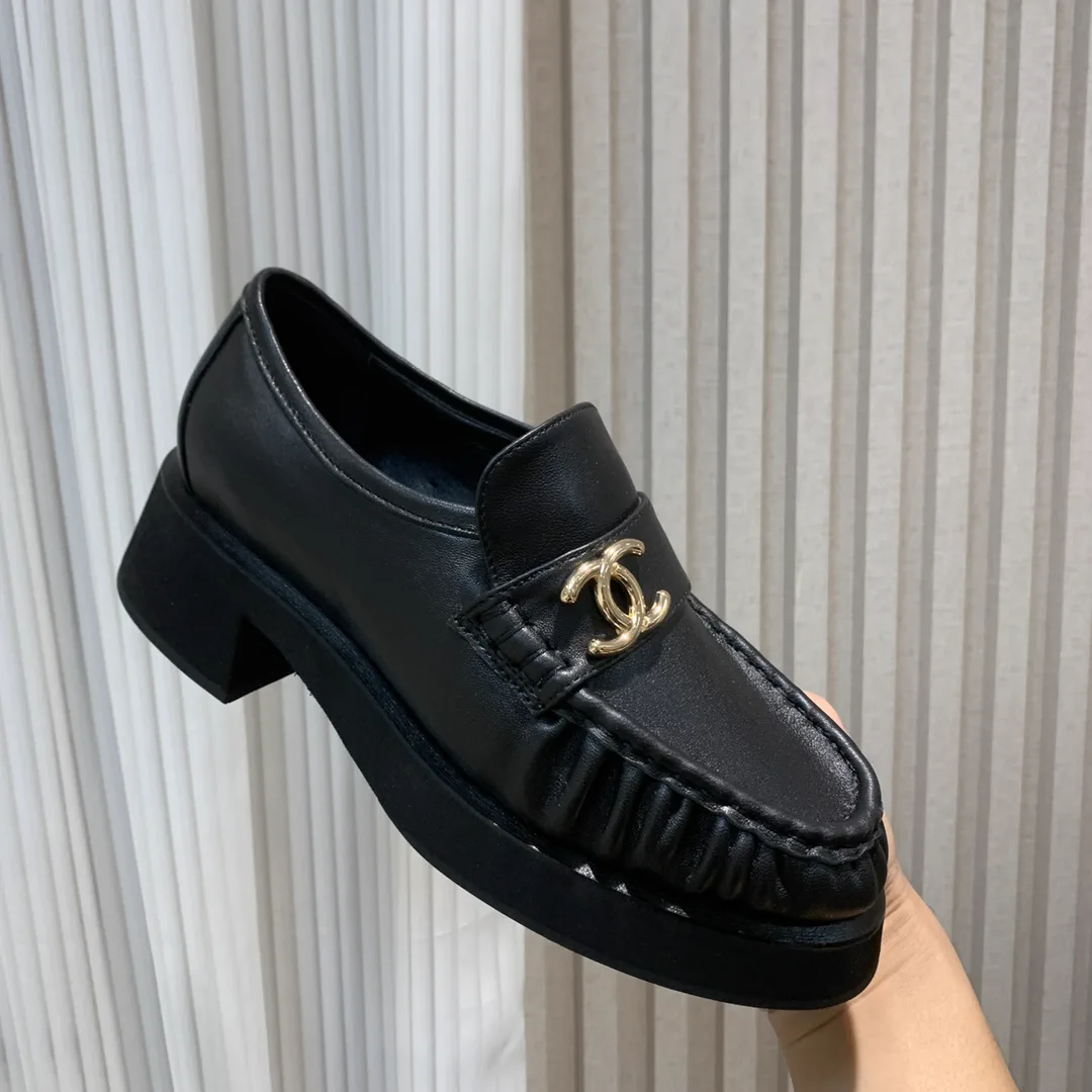 CHANEL Platform Loafers with Logo Buckle image 1