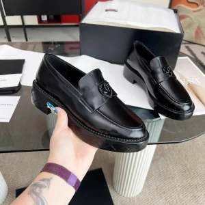 Heart Buckle Chunky Heel Loafers image 1