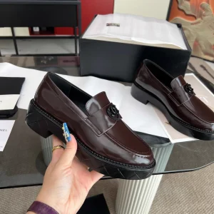 Heart Buckle Chunky Heel Loafers image 1