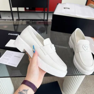 Heart Buckle Chunky Heel Loafers image 1