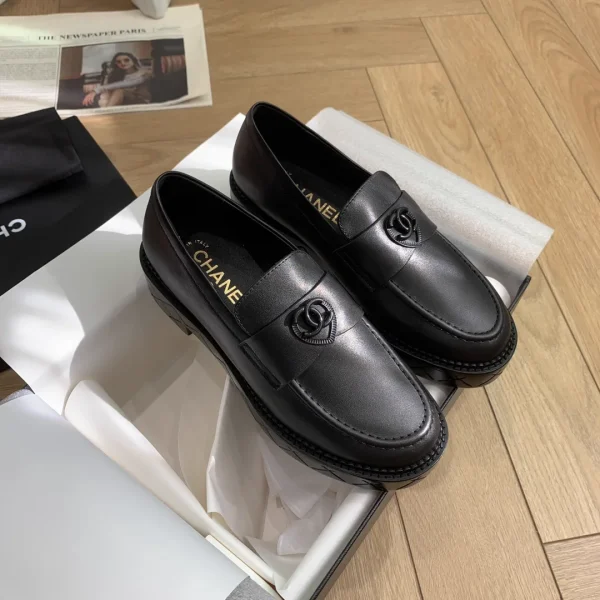 Heart Buckle Chunky Heel Loafers image 1