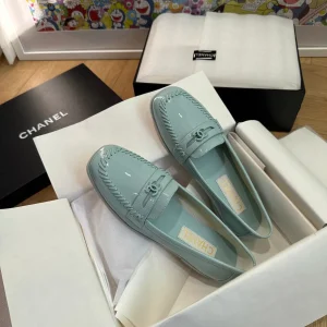 Light Blue Patent Leather Loafers image 1