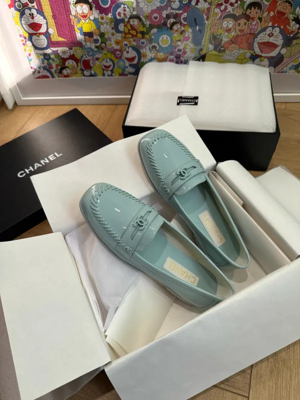 Light Blue Patent Leather Loafers image 1
