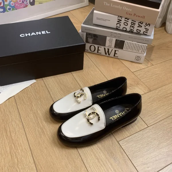 Square Toe Chunky Heel Loafers with Double C Buckle image 1