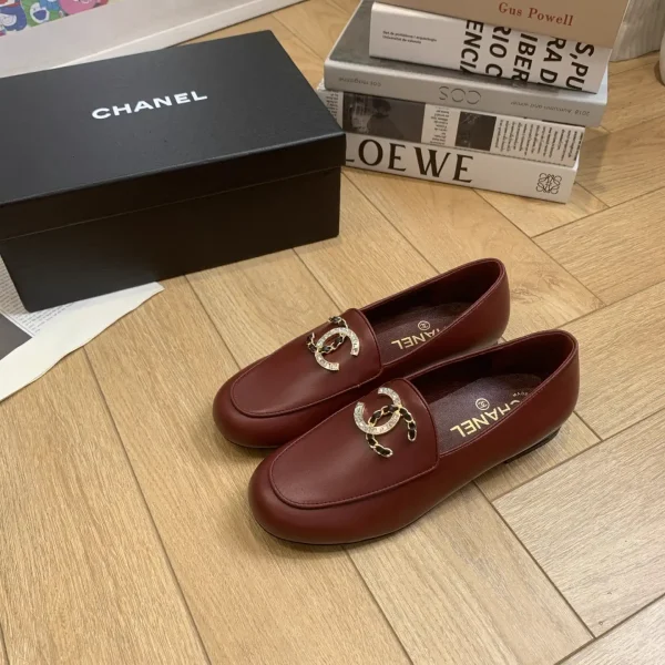 Square Toe Chunky Heel Loafers with Double C Buckle image 1