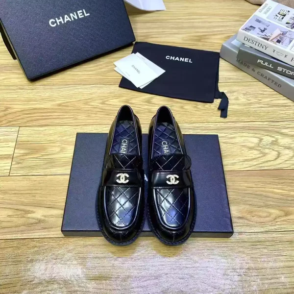 Quilted Leather Loafers with Double C Accent image 1