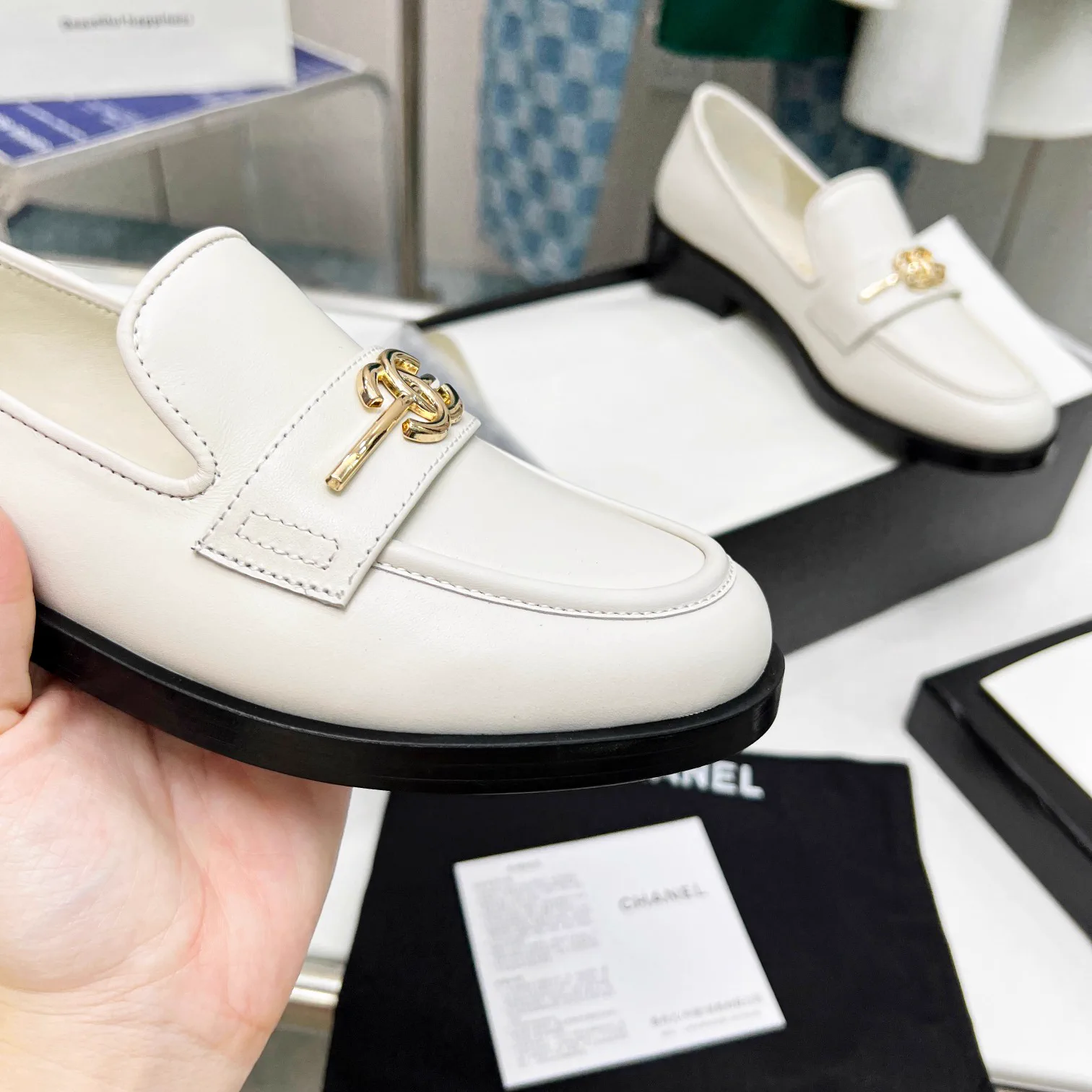 Women's Slip-On Loafers with Gold Logo Accent image 1