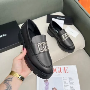 Chunky Sole Loafers with Metal Buckle image 1