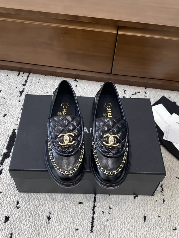 CHANEL Quilted Leather Loafers with Gold-Tone CC Logo image 1