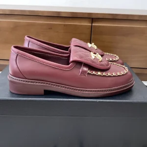 Quilted Leather Loafers with Gold Hardware image 1