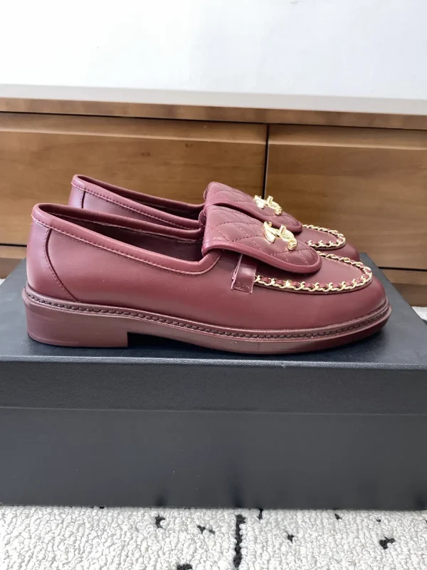 Quilted Leather Loafers with Gold Hardware image 1